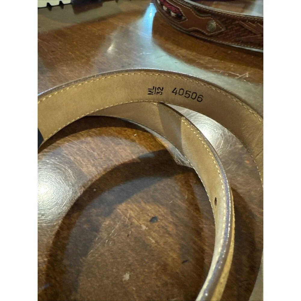 Vtg BRIGHTON  90s  Genuine Leather Belt – Women’s SZ 32– Southwestern